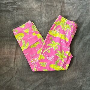 Gorgeous vintage white label Lilly Pulitzer Fun Loving Flamingos pants EUC